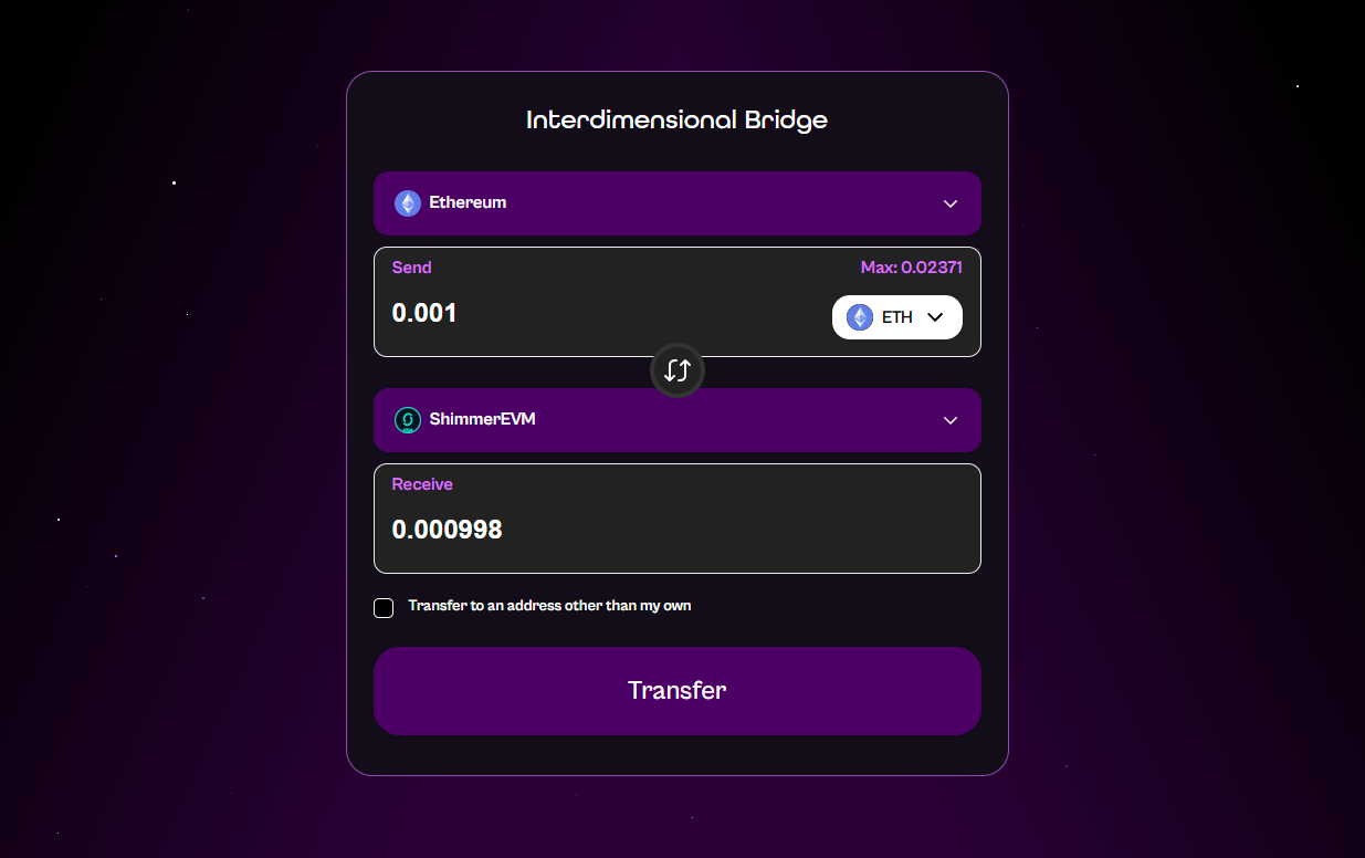 Swap UI - Default State